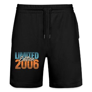 2006 Vintage 18th Birthday - Stanley/Stella Trainer Unisex Organic Jogging Shorts - black - Front - Nik (191cm) & Marisol (170cm)