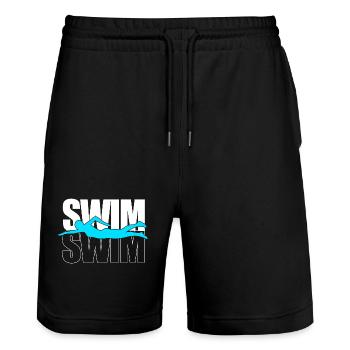 Swimming Swimmers Swimming Pool Swimming Instructors - Stanley/Stella Trainer Unisex Organic Jogging Shorts - black - Front - Nik (191cm) & Marisol (170cm)