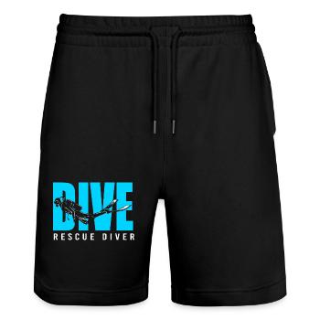 Dive - Stanley/Stella Trainer Unisex Organic Jogging Shorts - black - Front - Nik (191cm) & Marisol (170cm)