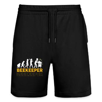 Imker - Stanley/Stella Unisex Bio Joggingshorts Trainer  - Schwarz - Vorne - Nik (191cm) & Marisol (170cm)