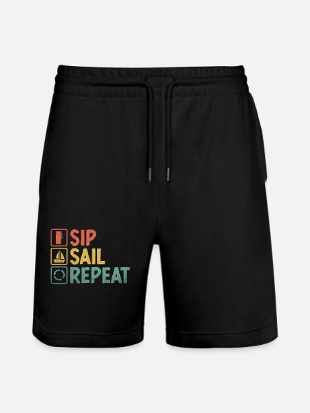 Sip Sail Repeat Paddelboot - Stanley/Stella Unisex Bio Joggingshorts Trainer  - Schwarz