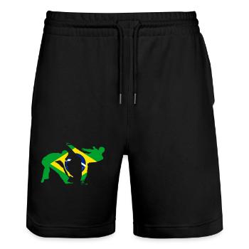 Capoeira - Stanley/Stella Trainer Unisex Organic Jogging Shorts - black - Front - Nik (191cm) & Marisol (170cm)