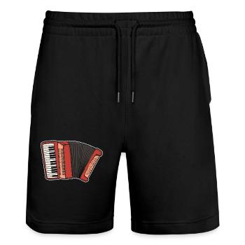 accordéon - Short de jogging bio TRAINER Stanley/Stella unisexe - noir - Devant - Nik (191cm) & Marisol (170cm)