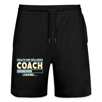 Fitness Motivation Bodybuilder Health Coach Gym - Stanley/Stella Trainer Unisex Organic Jogging Shorts - black - Front - Nik (191cm) & Marisol (170cm)