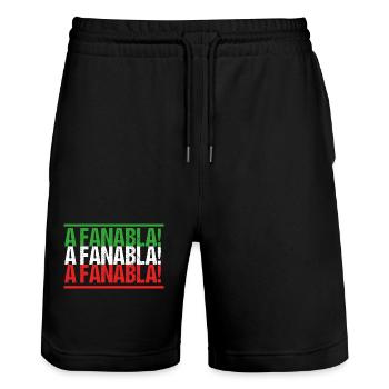 Italien Italie Italie - Short de jogging bio TRAINER Stanley/Stella unisexe - noir - Devant - Nik (191cm) & Marisol (170cm)