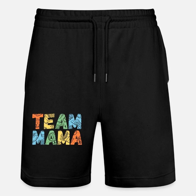 Mutter Team Mama - Stanley/Stella Unisex Bio Joggingshorts Trainer  - Schwarz