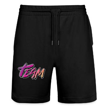Team - Stanley/Stella Unisex Bio Joggingshorts Trainer  - Schwarz - Vorne - Nik (191cm) & Marisol (170cm)
