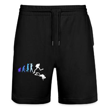 Dive - Stanley/Stella Trainer Unisex Organic Jogging Shorts - black - Front - Nik (191cm) & Marisol (170cm)