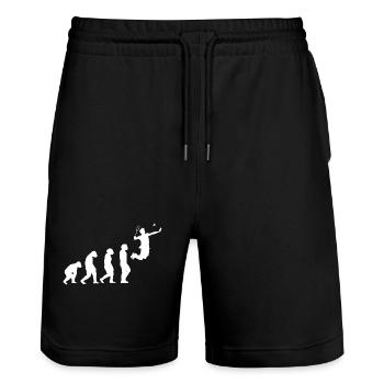 Federball Evolution Badminton - Stanley/Stella Trainer Unisex Organic Jogging Shorts - black - Front - Nik (191cm) & Marisol (170cm)