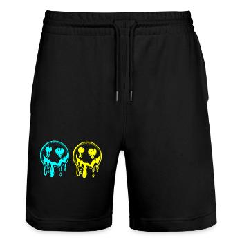 Soleil, Drôle, Drôle, Soleil, Drôle, Été - Short de jogging bio TRAINER Stanley/Stella unisexe - noir - Devant - Nik (191cm) & Marisol (170cm)