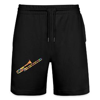 Trombone Geometric - Stanley/Stella Trainer Unisex Organic Jogging Shorts - black - Front - Nik (191cm) & Marisol (170cm)
