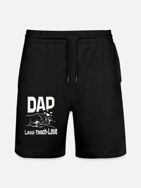 Dad Lead teach love - Stanley/Stella Trainer Unisex Organic Jogging Shorts - black