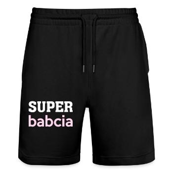 Super Babcia Pologne Grand-mère Polska Polonais - Short de jogging bio TRAINER Stanley/Stella unisexe - noir - Devant - Nik (191cm) & Marisol (170cm)