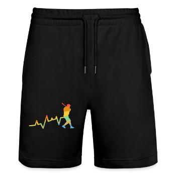 Joueur de baseball Evolution Baseball - Short de jogging bio TRAINER Stanley/Stella unisexe - noir - Devant - Nik (191cm) & Marisol (170cm)
