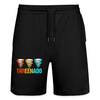 Tornado Geburtstag Kindergeburtstag - Stanley/Stella Unisex Bio Joggingshorts Trainer  - Schwarz - Vorne - Nik (191cm) & Marisol (170cm)
