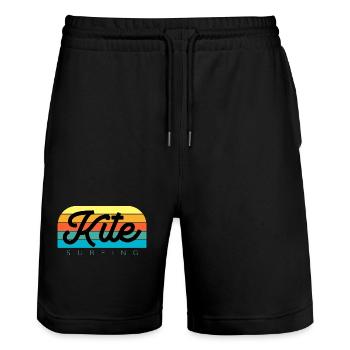 Kitesurfing Kitesurf Kitesurfer Kiteboard - Short de jogging bio TRAINER Stanley/Stella unisexe - noir - Devant - Nik (191cm) & Marisol (170cm)