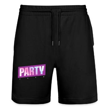 Équipe de fête - Short de jogging bio TRAINER Stanley/Stella unisexe - noir - Devant - Nik (191cm) & Marisol (170cm)
