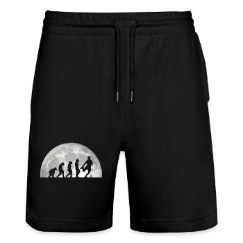Fußballspieler Evolution Fußball - Stanley/Stella Unisex Bio Joggingshorts Trainer  - Schwarz - Vorne - Nik (191cm) & Marisol (170cm)
