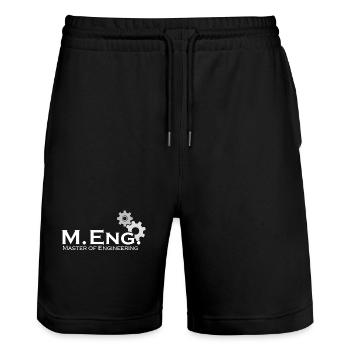 Master of Engineering Engineer M.Eng. graduation - Stanley/Stella Trainer Unisex Organic Jogging Shorts - black - Front - Nik (191cm) & Marisol (170cm)