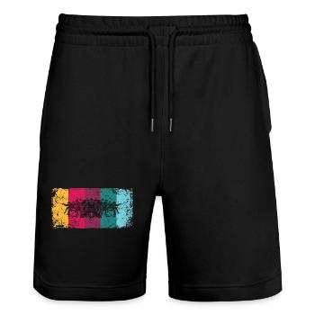 Ice Hockey Players Vintage Ice Hockey - Stanley/Stella Trainer Unisex Organic Jogging Shorts - black - Front - Nik (191cm) & Marisol (170cm)