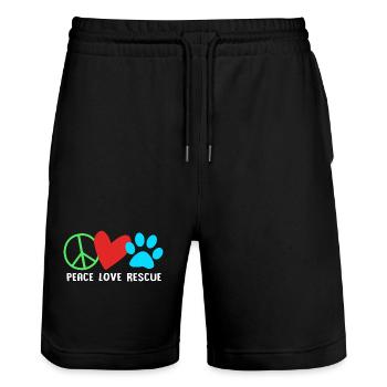 Sauvetage des animaux Droits des animaux Refuge pour animaux de sauvetage des animaux - Short de jogging bio TRAINER Stanley/Stella unisexe - noir - Devant - Nik (191cm) & Marisol (170cm)