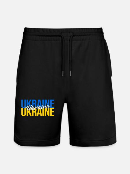 Ukraine - Stanley/Stella Trainer Unisex Organic Jogging Shorts - black