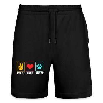 Sauvetage des animaux Droits des animaux Refuge pour animaux de sauvetage des animaux - Short de jogging bio TRAINER Stanley/Stella unisexe - noir - Devant - Nik (191cm) & Marisol (170cm)