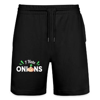 Oignon - Short de jogging bio TRAINER Stanley/Stella unisexe - noir - Devant - Nik (191cm) & Marisol (170cm)