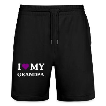 J’adore la conscience de la maladie d’Alzheimer de mon grand-père violet - Short de jogging bio TRAINER Stanley/Stella unisexe - noir - Devant - Nik (191cm) & Marisol (170cm)