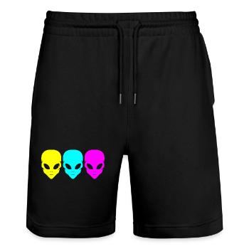 Rave Raver Techno music Techno bass Mixer - Stanley/Stella Trainer Unisex Organic Jogging Shorts - black - Front - Nik (191cm) & Marisol (170cm)