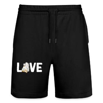 Silk Chicken Love Lettering Design Poulets Chick - Short de jogging bio TRAINER Stanley/Stella unisexe - noir - Devant - Nik (191cm) & Marisol (170cm)