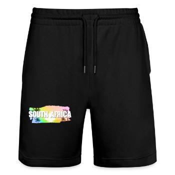 Afrique du Sud - Short de jogging bio TRAINER Stanley/Stella unisexe - noir - Devant - Nik (191cm) & Marisol (170cm)