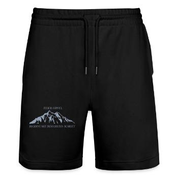 Menu Cart Upload A Design Need help up - Stanley/Stella Unisex Bio Joggingshorts Trainer  - Schwarz - Vorne - Nik (191cm) & Marisol (170cm)
