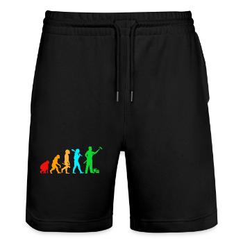 Maler Evolution - Stanley/Stella Unisex Bio Joggingshorts Trainer  - Schwarz - Vorne - Nik (191cm) & Marisol (170cm)