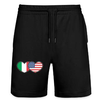 Italien - Stanley/Stella Unisex Bio Joggingshorts Trainer  - Schwarz - Vorne - Nik (191cm) & Marisol (170cm)