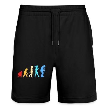 Klarinette - Stanley/Stella Unisex Bio Joggingshorts Trainer  - Schwarz - Vorne - Nik (191cm) & Marisol (170cm)