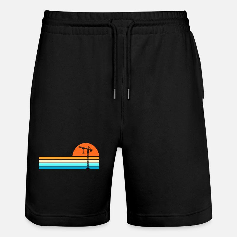 Kranführer Kran - Stanley/Stella Unisex Bio Joggingshorts Trainer - Schwarz
