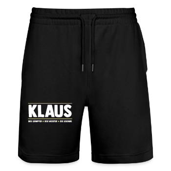 Klaus - Stanley/Stella Unisex Bio Joggingshorts Trainer  - Schwarz - Vorne - Nik (191cm) & Marisol (170cm)