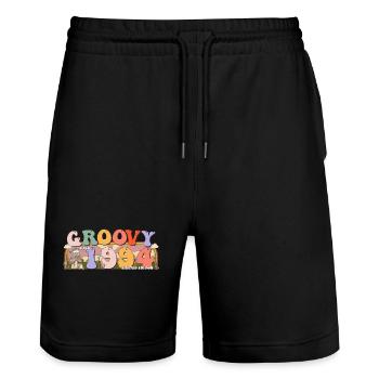 Groovy seit 1994 Retro Hippie 29. Geburtstag - Stanley/Stella Unisex Bio Joggingshorts Trainer  - Schwarz - Vorne - Nik (191cm) & Marisol (170cm)