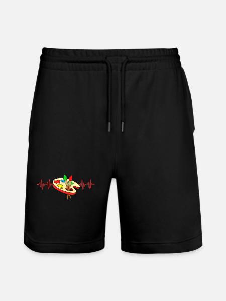 Maler Herzschlag - Stanley/Stella Unisex Bio Joggingshorts Trainer  - Schwarz
