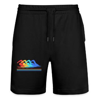 Swimming Swimmers Swimming Pool Swimming Instructors - Stanley/Stella Trainer Unisex Organic Jogging Shorts - black - Front - Nik (191cm) & Marisol (170cm)
