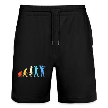 Trombone - Short de jogging bio TRAINER Stanley/Stella unisexe - noir - Devant - Nik (191cm) & Marisol (170cm)