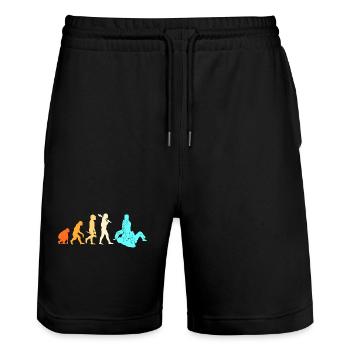 Jiu Jitsu Self Defense - Stanley/Stella Trainer Unisex Organic Jogging Shorts - black - Front - Nik (191cm) & Marisol (170cm)