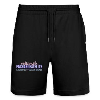 MFA Fürsorge & Präzision Medizinische - Stanley/Stella Unisex Bio Joggingshorts Trainer  - Schwarz - Vorne - Nik (191cm) & Marisol (170cm)
