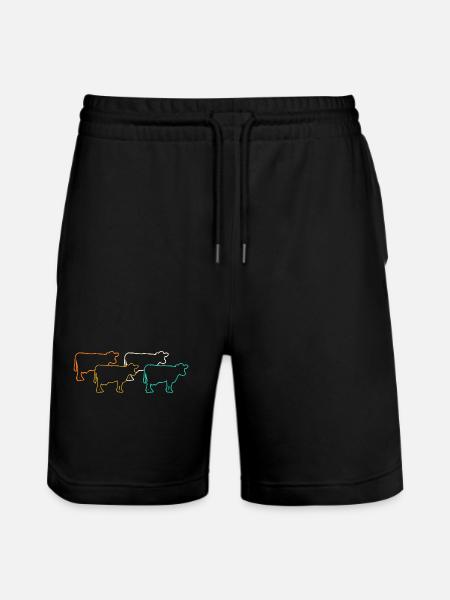 Cow Highland Cattle Cows - Stanley/Stella Trainer Unisex Organic Jogging Shorts - black