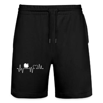 Truthahn - Stanley/Stella Unisex Bio Joggingshorts Trainer  - Schwarz - Vorne - Nik (191cm) & Marisol (170cm)