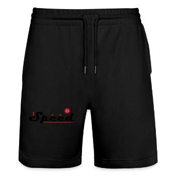Lettrage rapide - Vitesse 55 - Short de jogging bio TRAINER Stanley/Stella unisexe - noir - Devant - Nik (191cm) & Marisol (170cm)