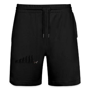 Beagle - Stanley/Stella Trainer Unisex Organic Jogging Shorts - black - Front - Nik (191cm) & Marisol (170cm)