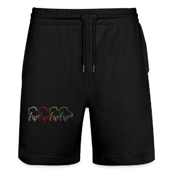 Monter à cheval - Short de jogging bio TRAINER Stanley/Stella unisexe - noir - Devant - Nik (191cm) & Marisol (170cm)