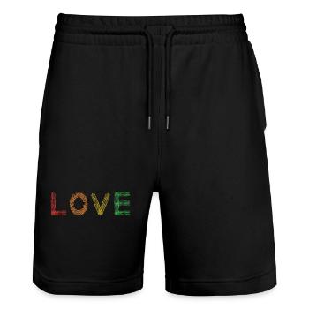 Dirt Biker Riding LOVE Dirt Bike - Stanley/Stella Unisex Bio Joggingshorts Trainer  - Schwarz - Vorne - Nik (191cm) & Marisol (170cm)